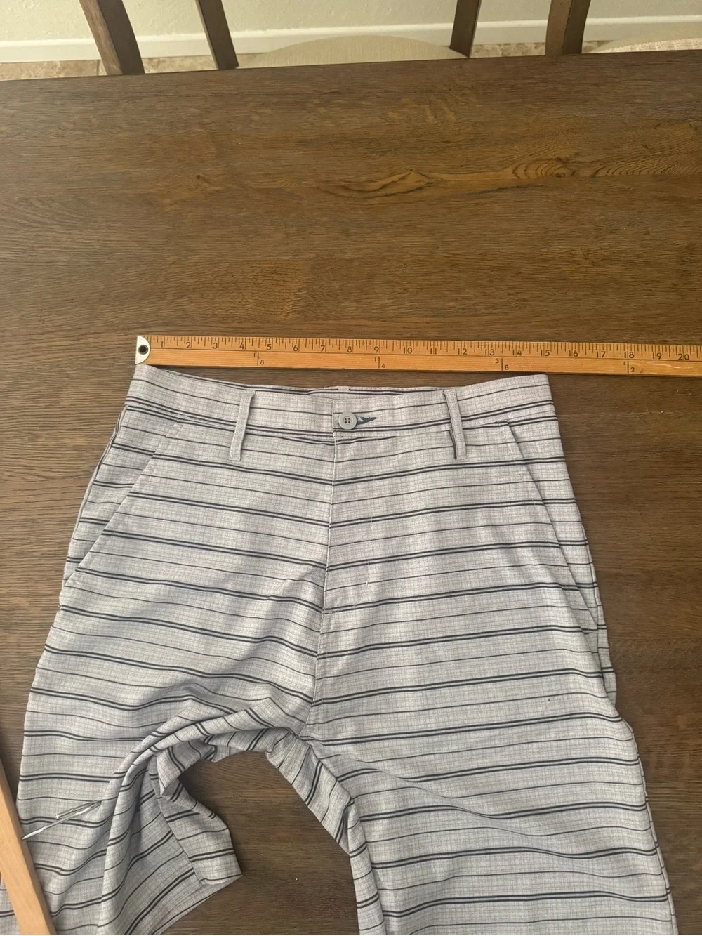 Men's Light Gray Striped Swim Shorts